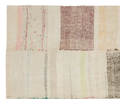 Girit Bej Çizgili Yün El Dokuma Halısı 202 x 245 Apex Unique