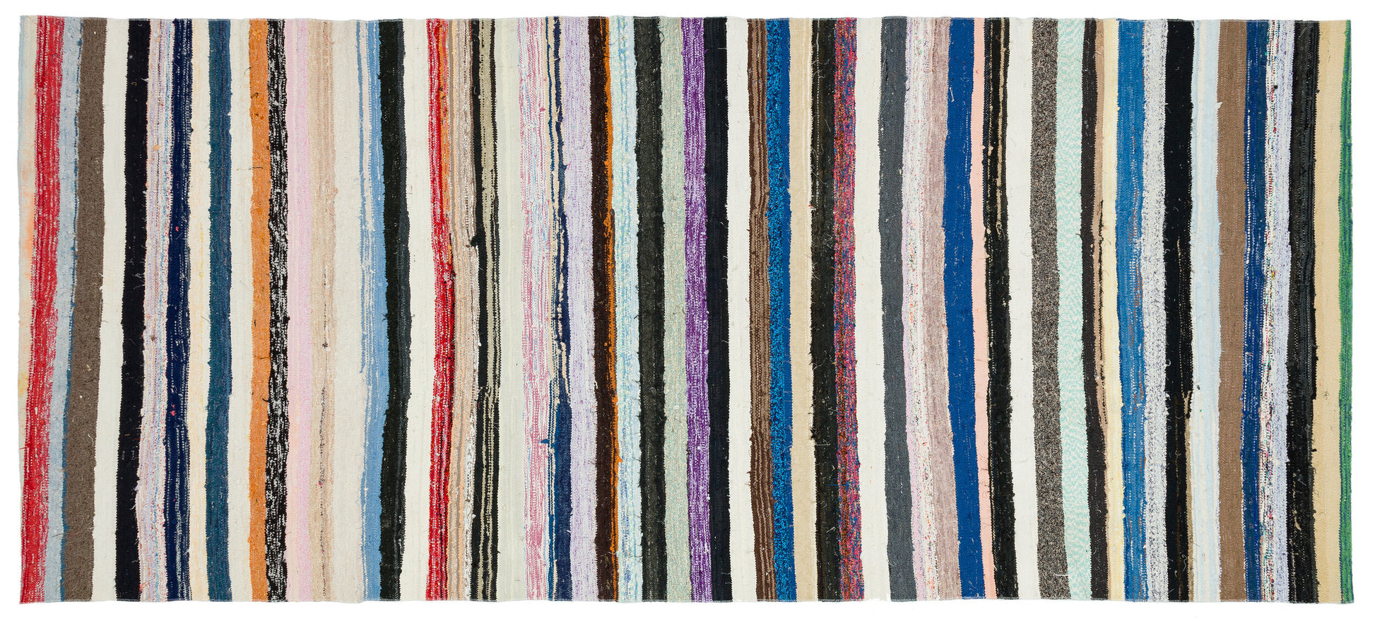 Girit Bej Çizgili Yün El Dokuma Halısı 150 x 347 Apex Unique