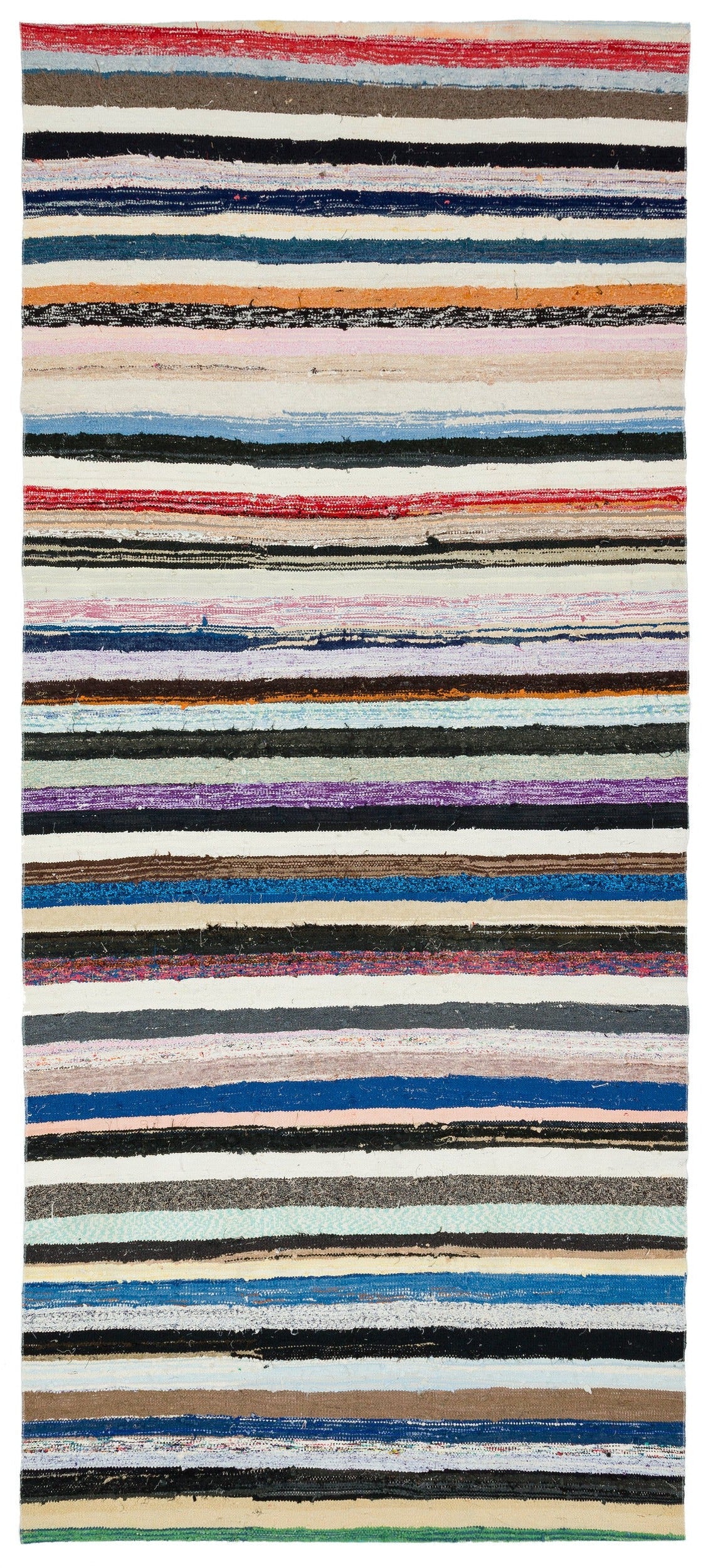 Girit Bej Çizgili Yün El Dokuma Halısı 150 x 347 Apex Unique