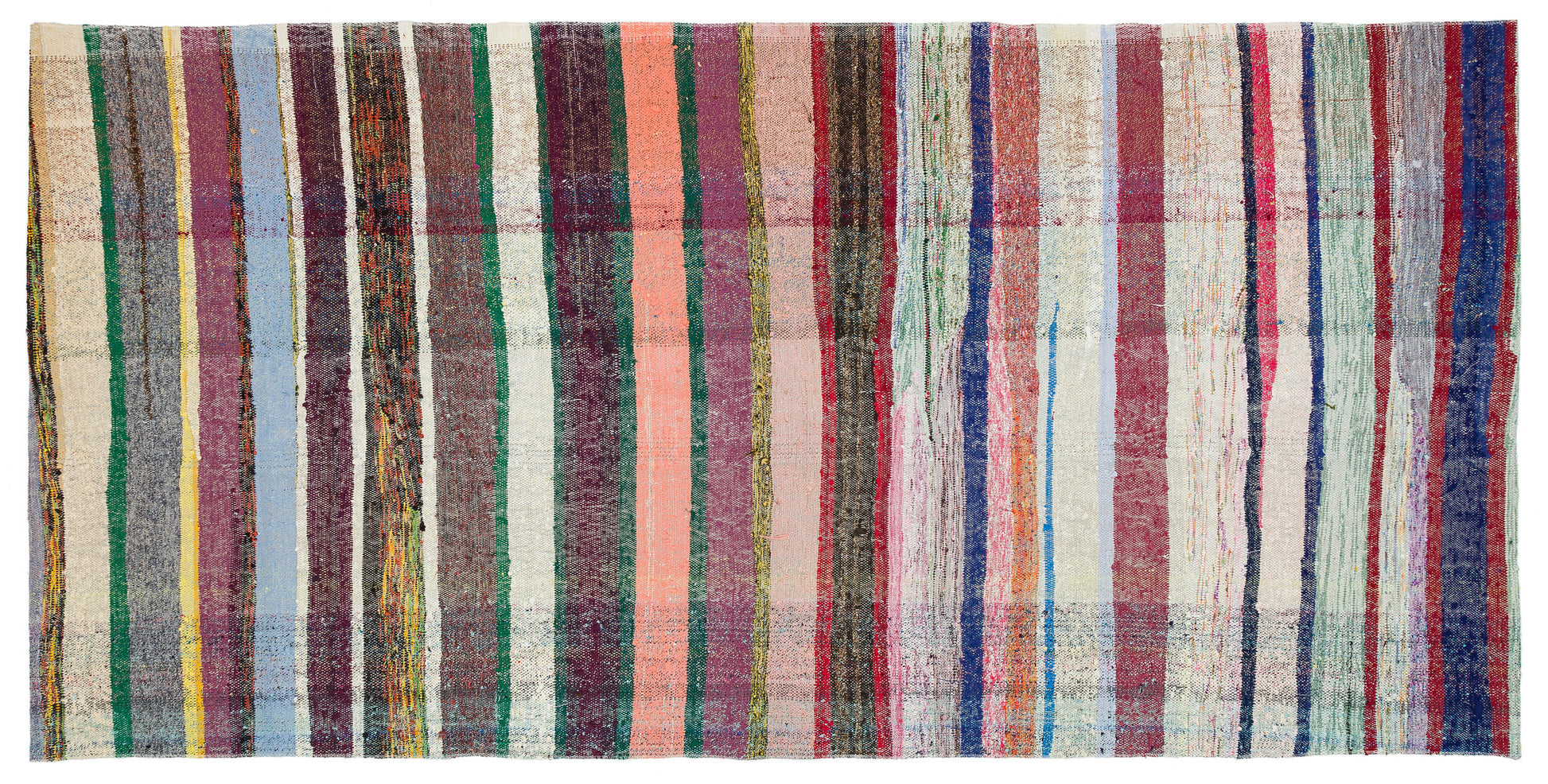Girit Bej Çizgili Yün El Dokuma Halısı 135 x 272 Apex Unique