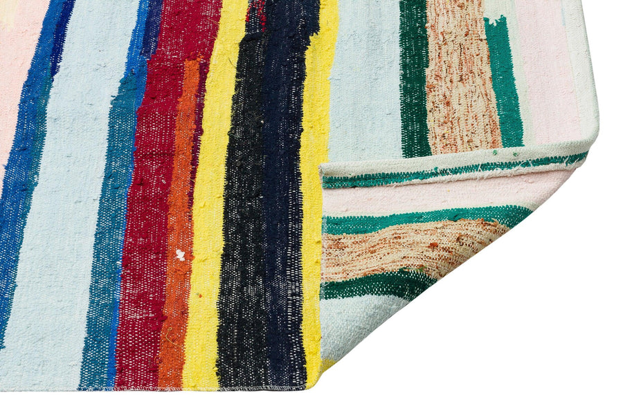 Bej Anadolu Bohem Çizgili Yün Halı 180x346 - Özel Seri