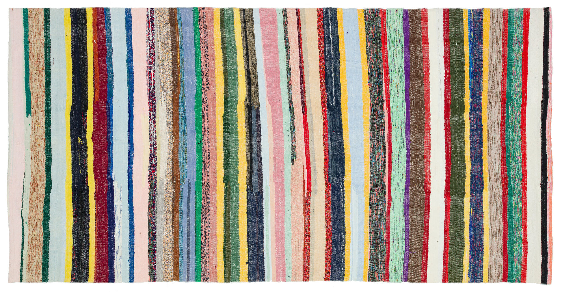 Girit Bej Çizgili Yün El Dokuma Halısı 180 x 346 Apex Unique