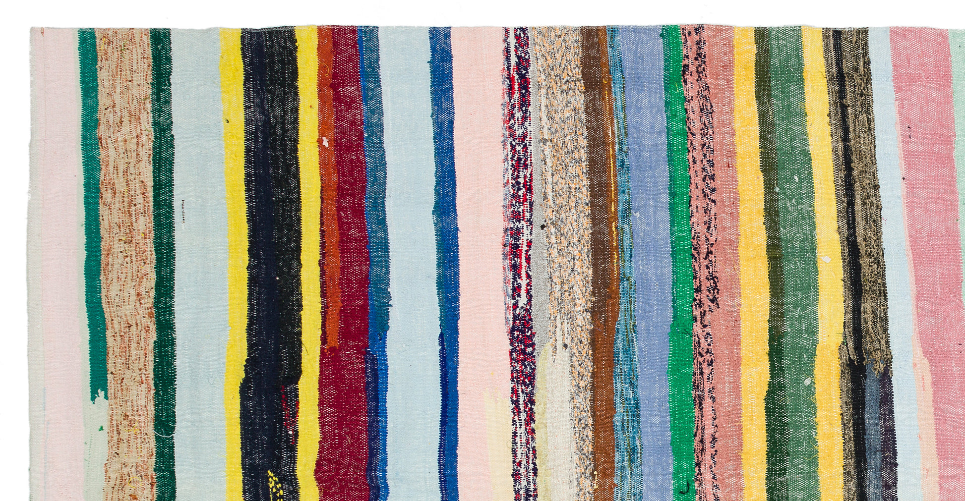 Girit Bej Çizgili Yün El Dokuma Halısı 180 x 346 Apex Unique