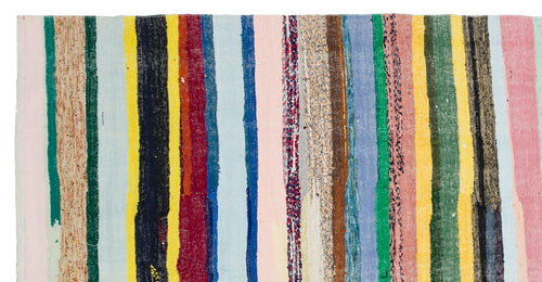 Girit Bej Çizgili Yün El Dokuma Halısı 180 x 346 Apex Unique