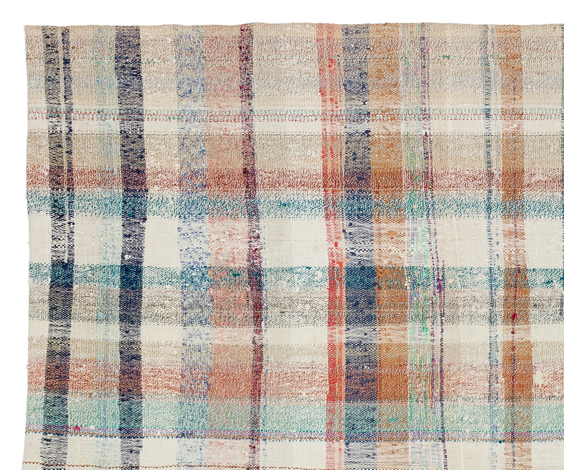 Girit Bej Çizgili Yün El Dokuma Halısı 201 x 240 Apex Unique