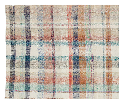 Girit Bej Çizgili Yün El Dokuma Halısı 201 x 240 Apex Unique