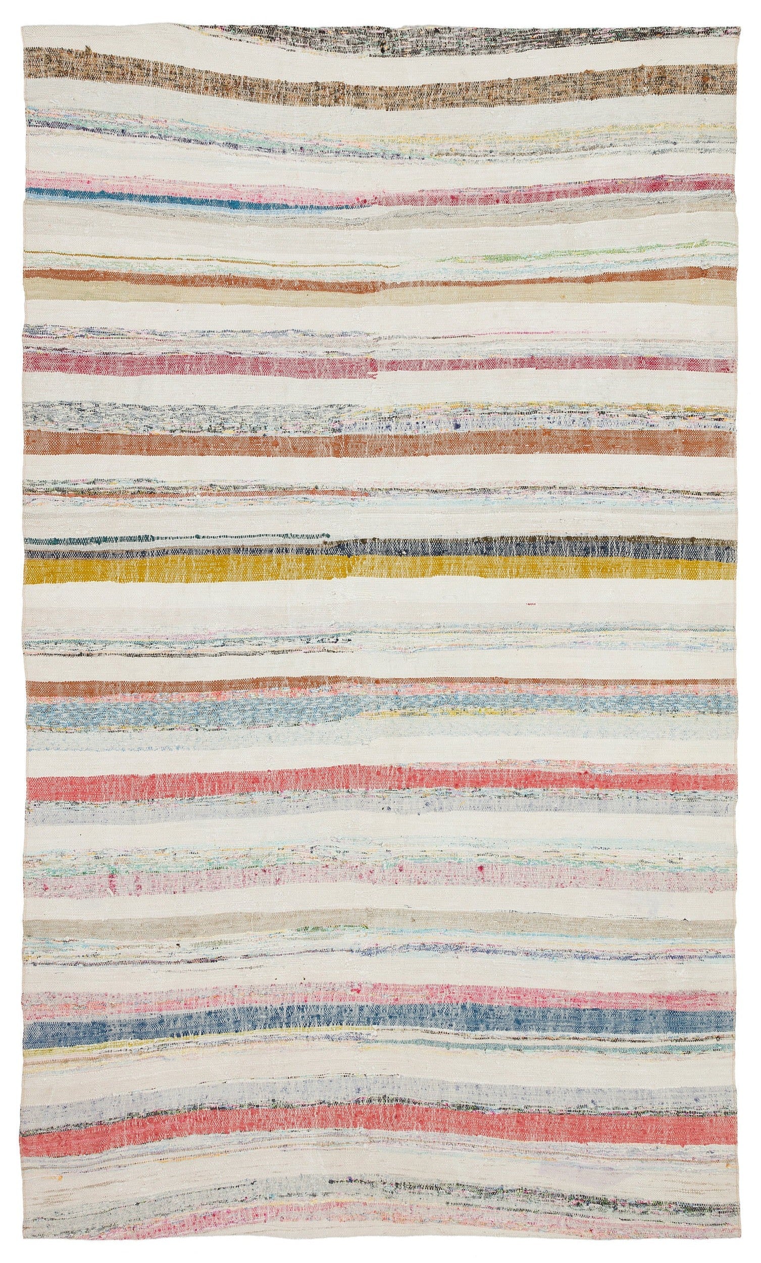 Girit Bej Çizgili Yün El Dokuma Halısı 165 x 278 Apex Unique