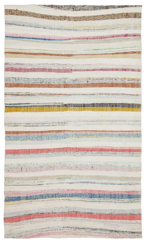 Girit Bej Çizgili Yün El Dokuma Halısı 165 x 278 Apex Unique