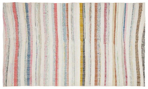 Girit Bej Çizgili Yün El Dokuma Halısı 165 x 278 Apex Unique