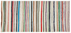 Girit Bej Çizgili Yün El Dokuma Halısı 163 x 365 Apex Unique