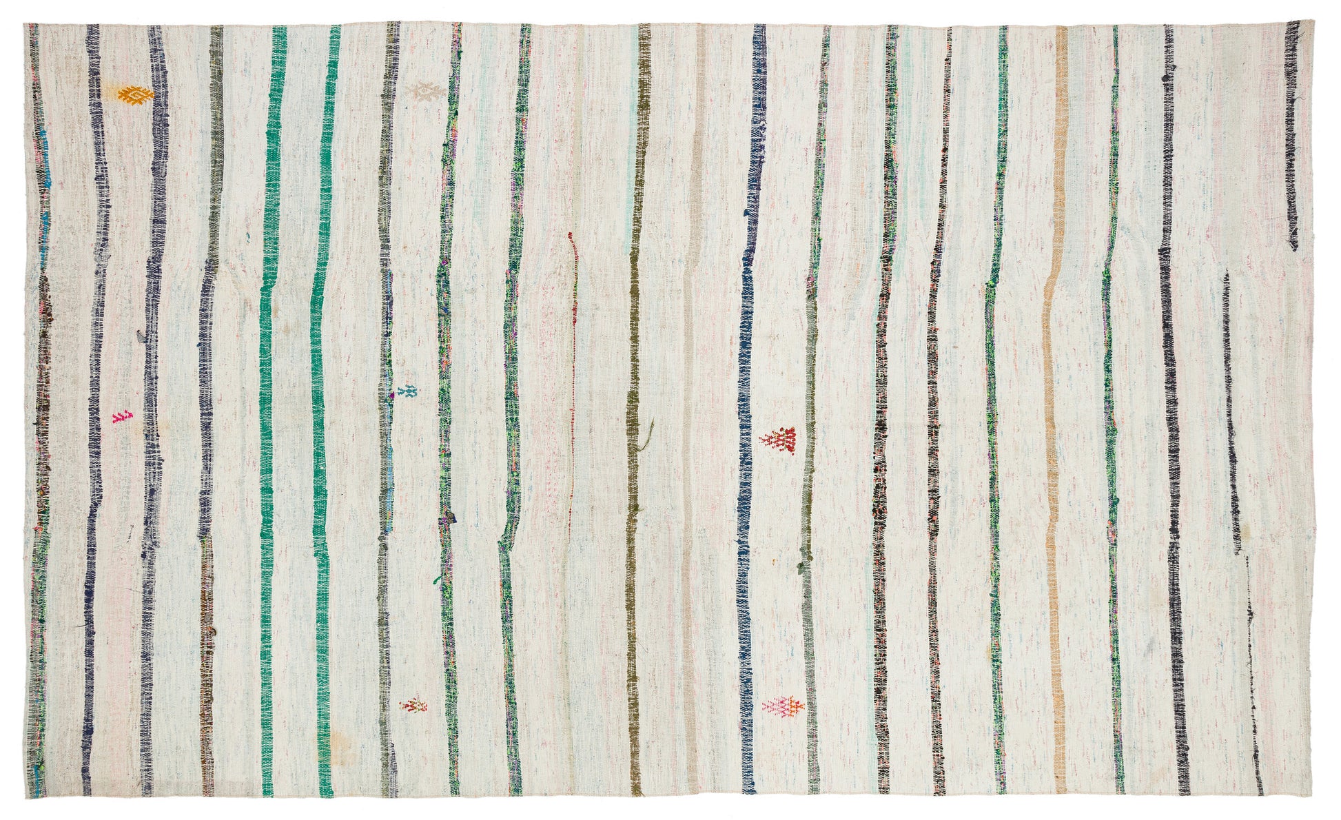 Girit Bej Çizgili Yün El Dokuma Halısı 186 x 315 Apex Unique