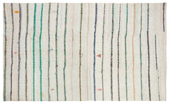 Girit Bej Çizgili Yün El Dokuma Halısı 186 x 315 Apex Unique