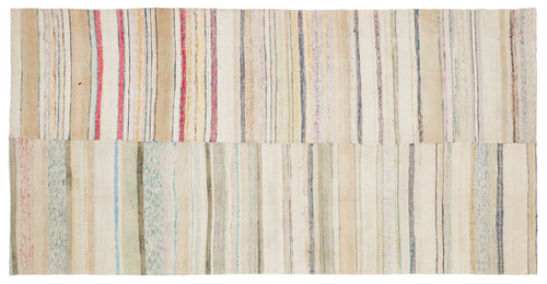 Girit Bej Çizgili Yün El Dokuma Halısı 162 x 312 Apex Unique