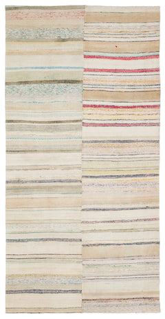 Girit Bej Çizgili Yün El Dokuma Halısı 162 x 312 Apex Unique