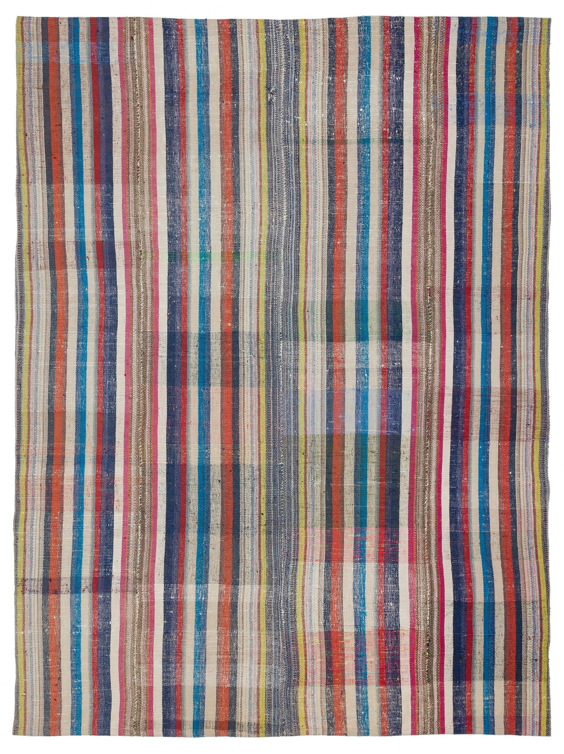 Girit Bej Çizgili Yün El Dokuma Halısı 202 x 265 Apex Unique