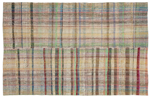 Girit Bej Çizgili Yün El Dokuma Halısı 180 x 277 Apex Unique