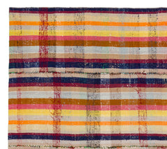 Girit Bej Çizgili Yün El Dokuma Halısı 193 x 213 Apex Unique