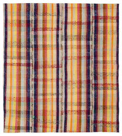 Girit Bej Çizgili Yün El Dokuma Halısı 193 x 213 Apex Unique