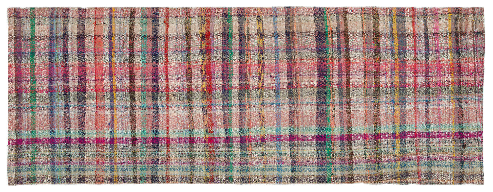 Girit Bej Çizgili Yün El Dokuma Halısı 098 x 271 Apex Unique