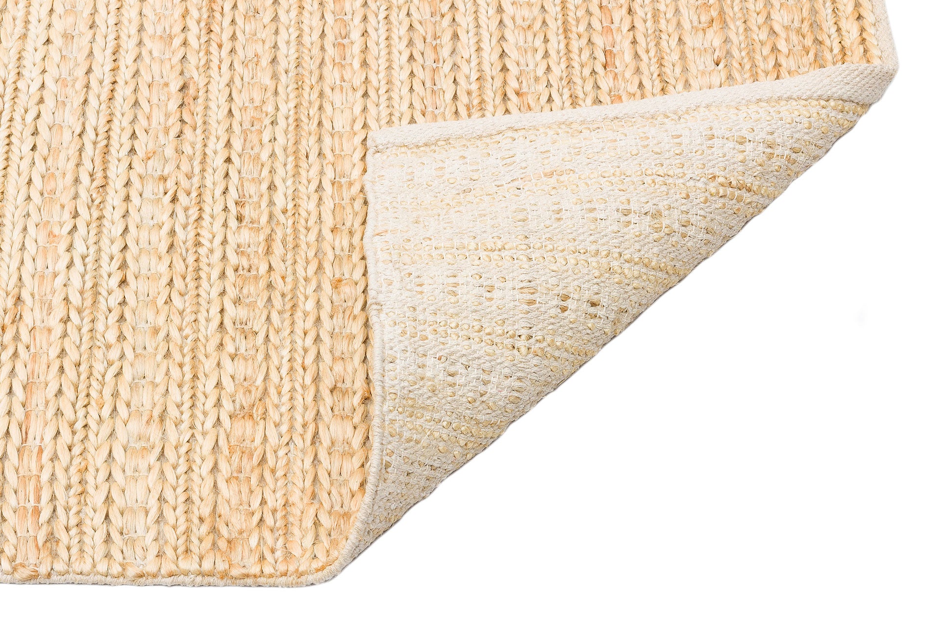 Roma Krem Farklı Örgü Dokusuna Sahip El Dokuma Naturel Jüt Hasır Halı Eko