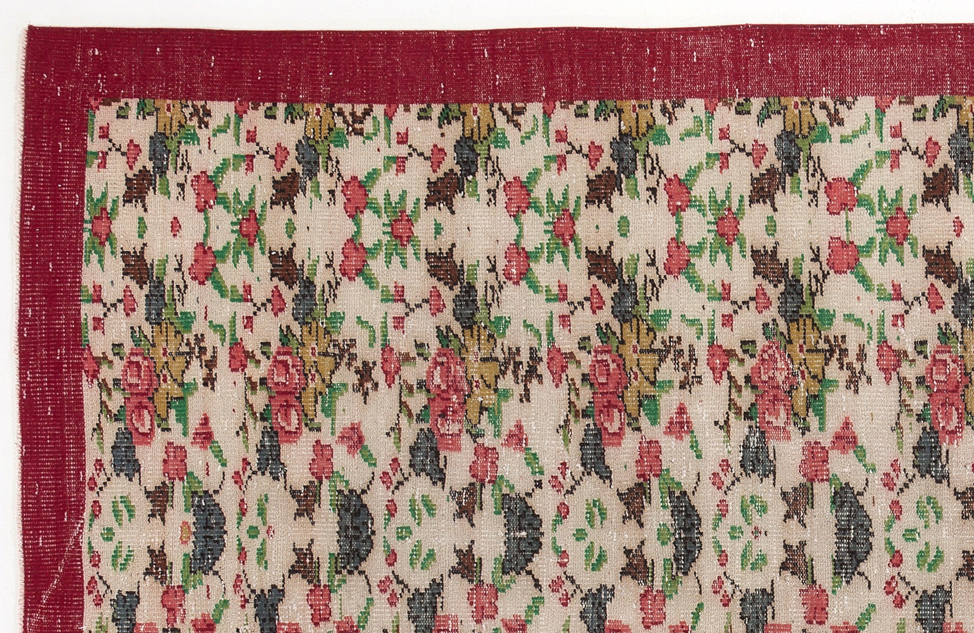 Atina Kırmızı Eskitme Yün El Dokuma Halısı 159 x 264 Apex Unique