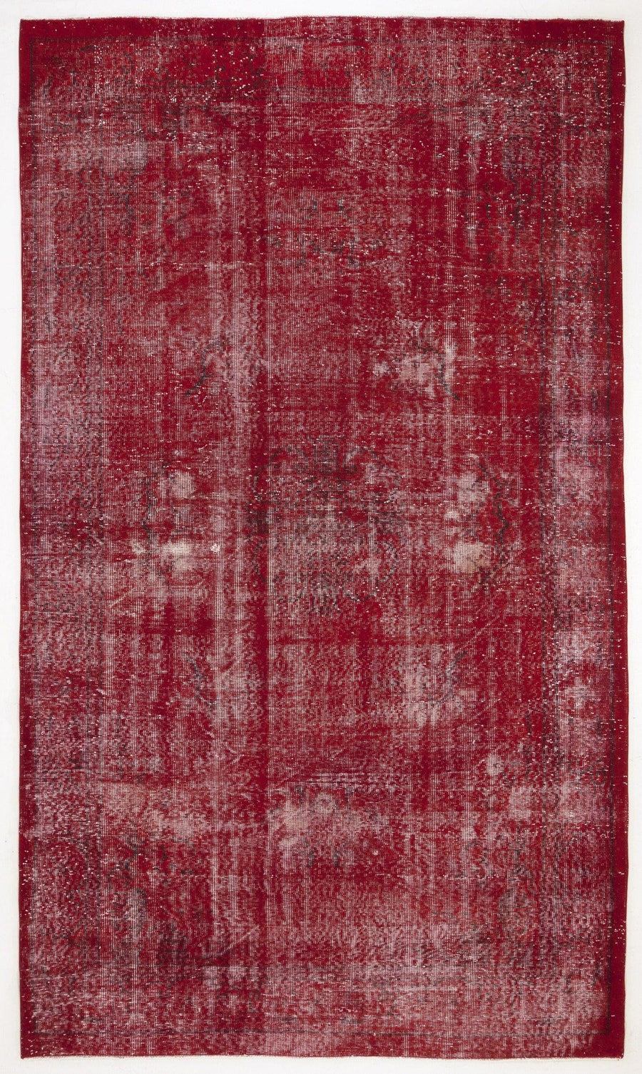 Kırmızı Anadolu Eskitme Madalyonlu Yün Halı 183x319 - Özel Seri