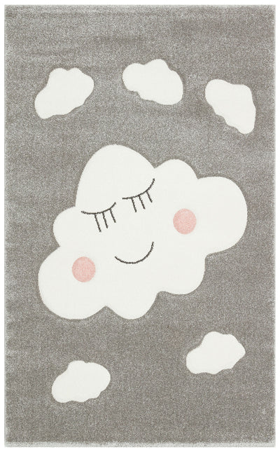 Bregenz Gri Bulut Figürlü Hav Toz Vermez Çocuk Halısı