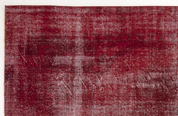 Kırmızı Anadolu Eskitme Madalyonlu Yün Halı 187x301 - Özel Seri