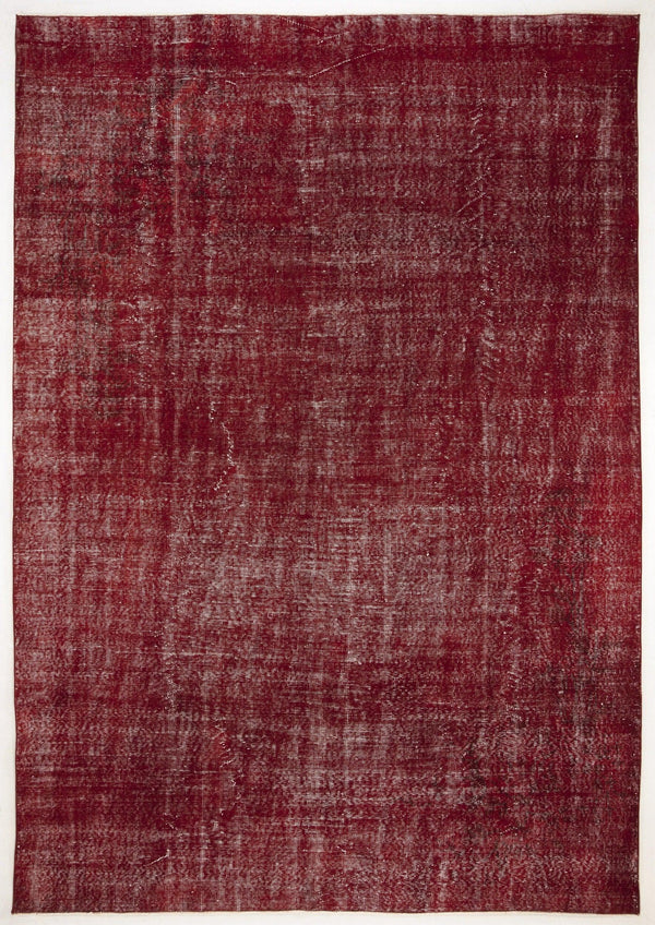 Kırmızı Anadolu Eskitme Modern Yün Halı 217x313 - Özel Seri