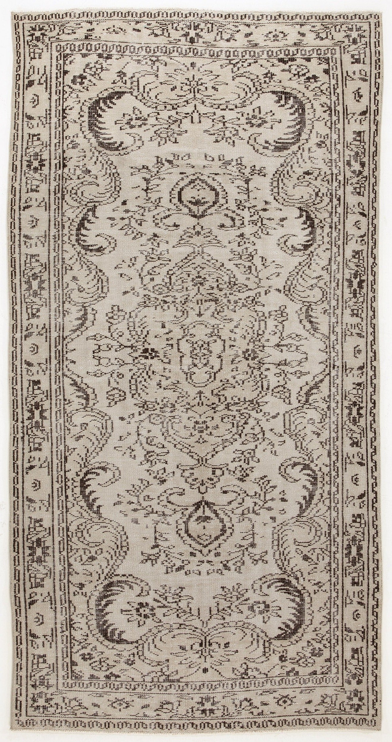 Atina Bej Eskitme Yün El Dokuma Halısı 147 x 273 Apex Unique