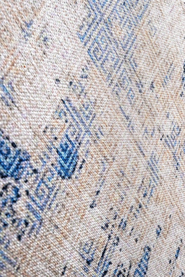 Zeist Mavi Modern Pamuk ve Şönil Dijital Baskı Halı Pia Monte