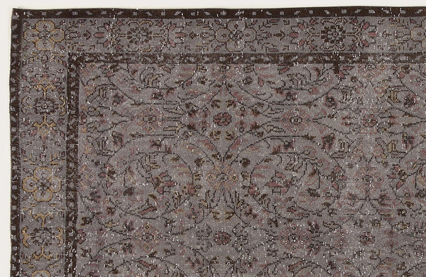 Gri Anadolu Klasik Madalyonlu Yün Halı 171x300 - Özel Seri