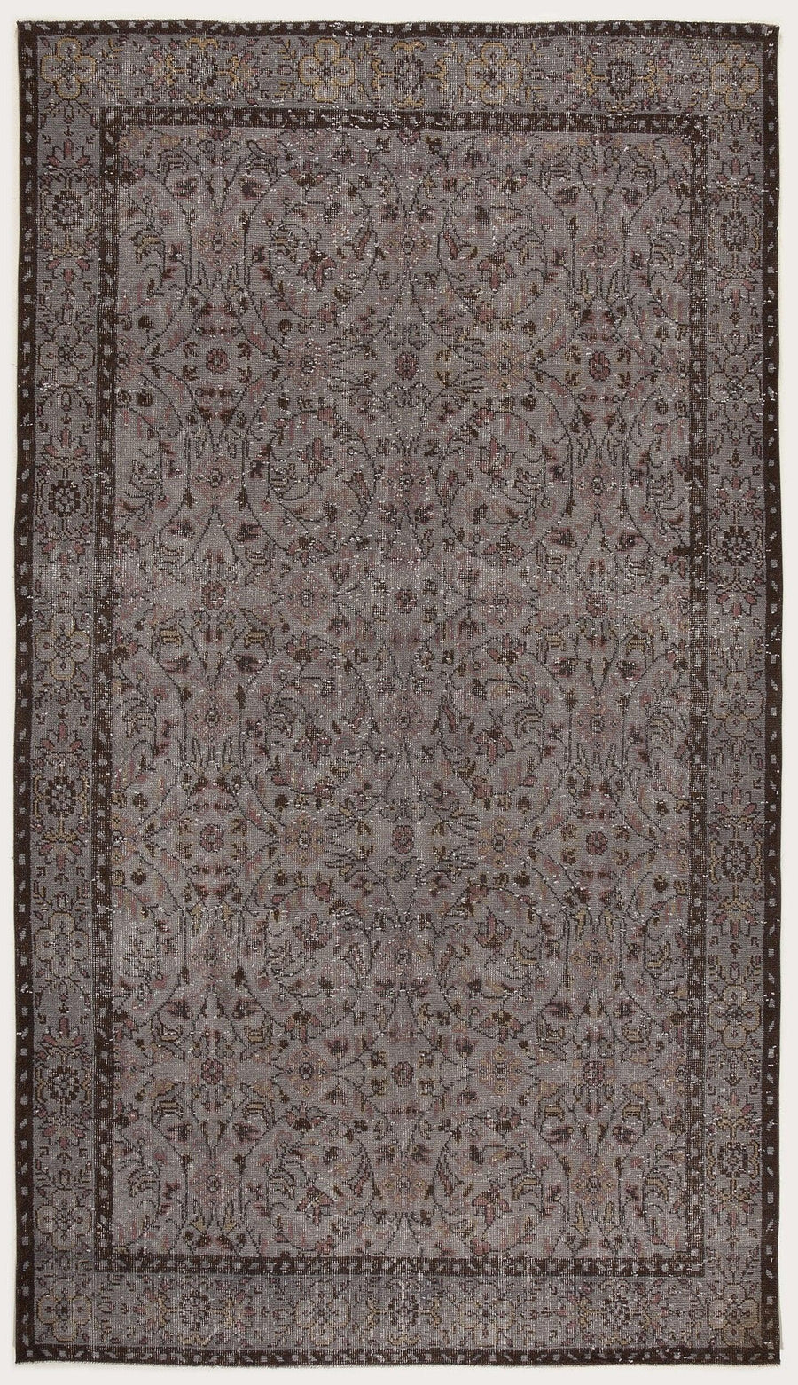 Gri Anadolu Klasik Madalyonlu Yün Halı 171x300 - Özel Seri