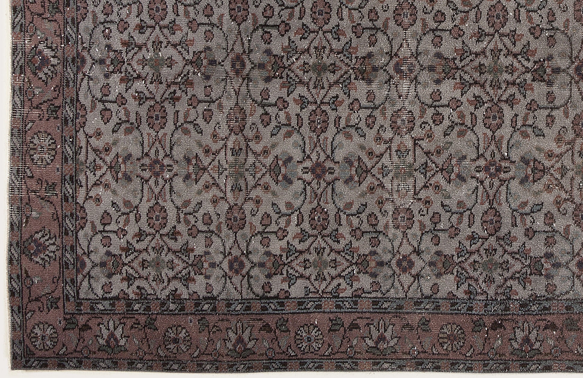 Atina Gri Eskitme Yün El Dokuma Halısı 156 x 260 Apex Unique