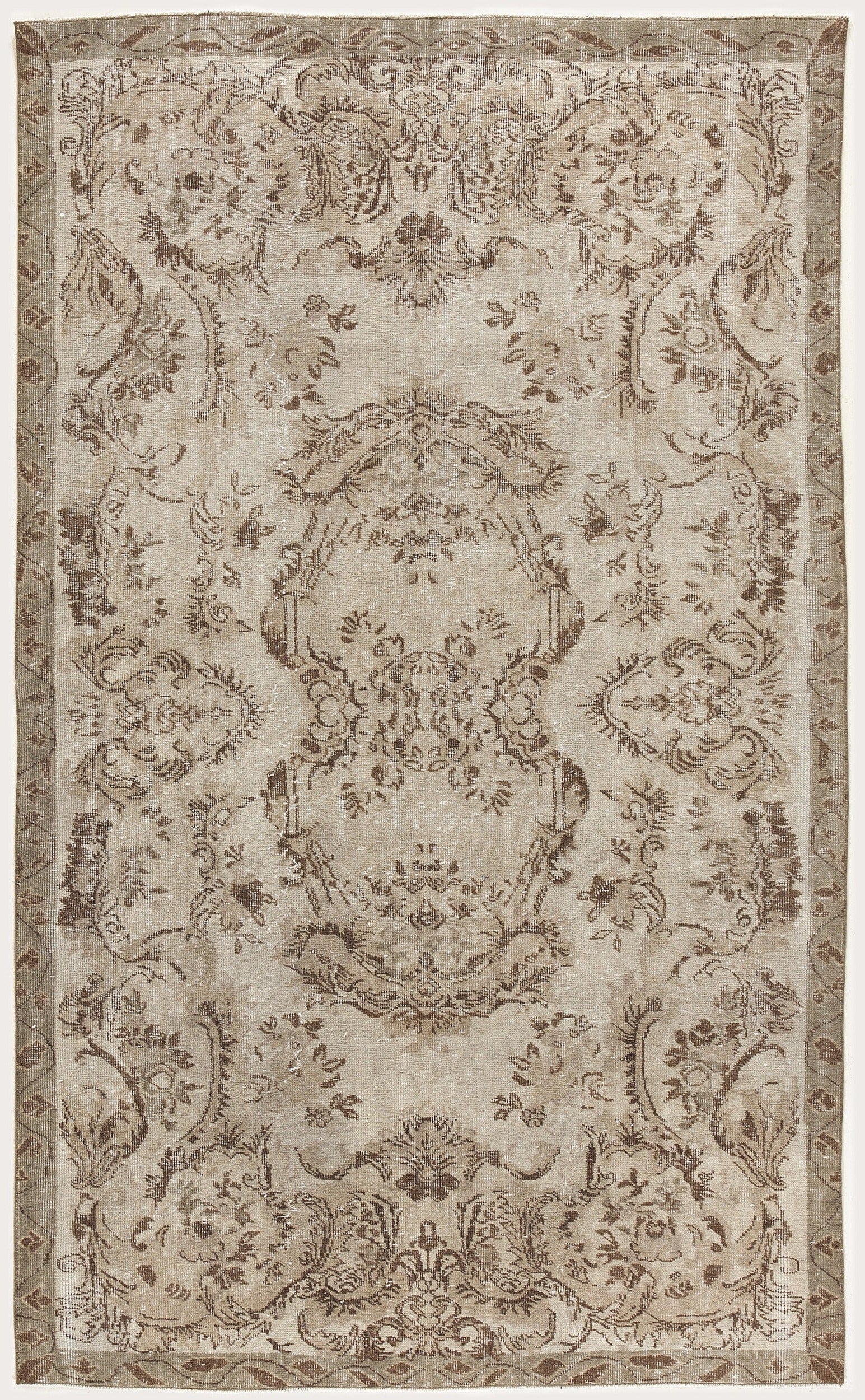 Atina Bej Eskitme Yün El Dokuma Halısı 161 x 266 Apex Unique