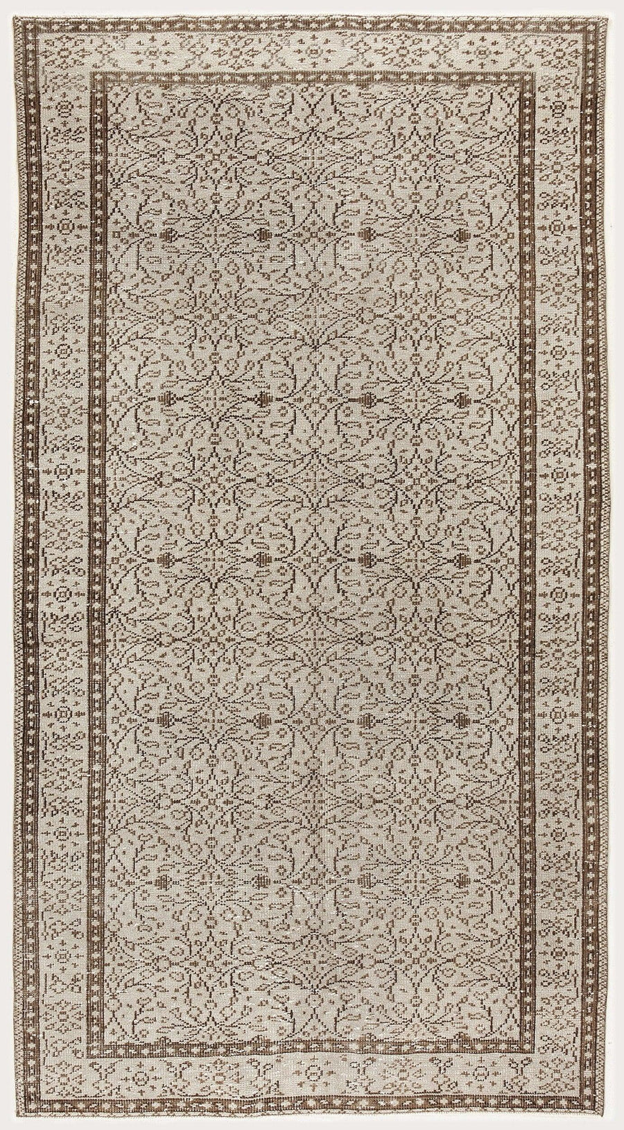 Bej Anadolu Geometrik Klasik Yün Halı 149x275 - Özel Seri