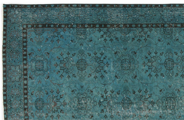 Lacivert Siyah Bohem Eskitme Yün Halı 154x274
