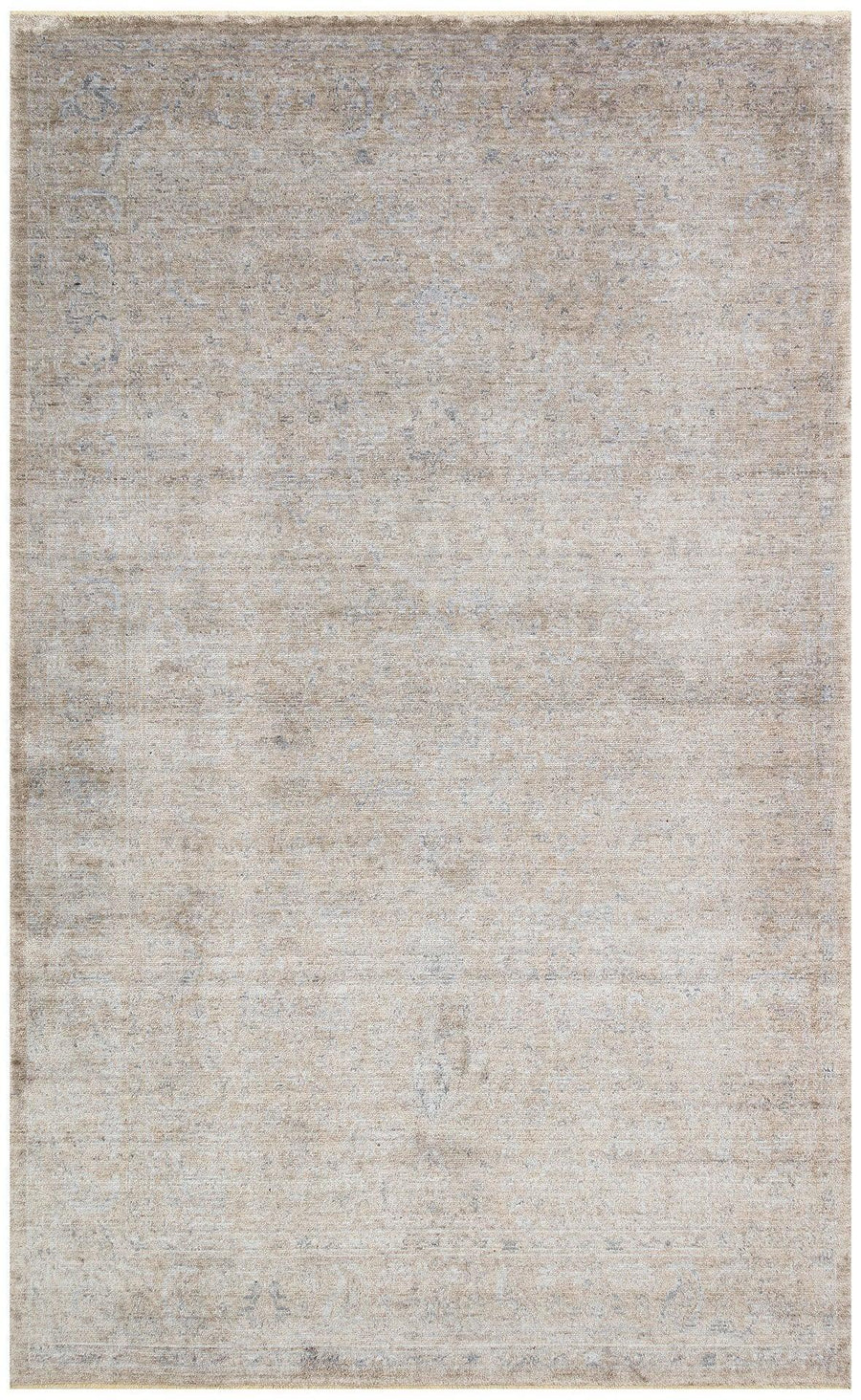 Bej Krem Eskitme Modern Viskon Halı - Pati Dostu - Toz Vermez