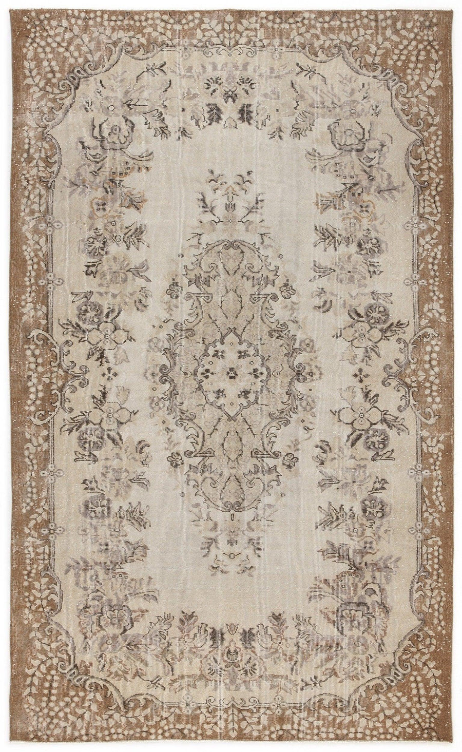 Bej Anadolu Geometrik Klasik Yün Halı 186x300 - Özel Seri