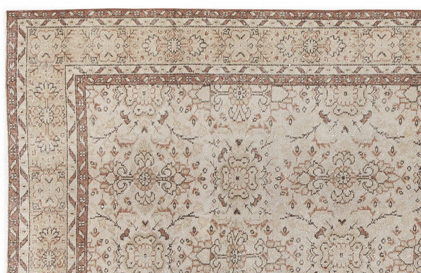 Bej Anadolu Eskitme Geometrik Yün Halı 172x287 - Özel Seri