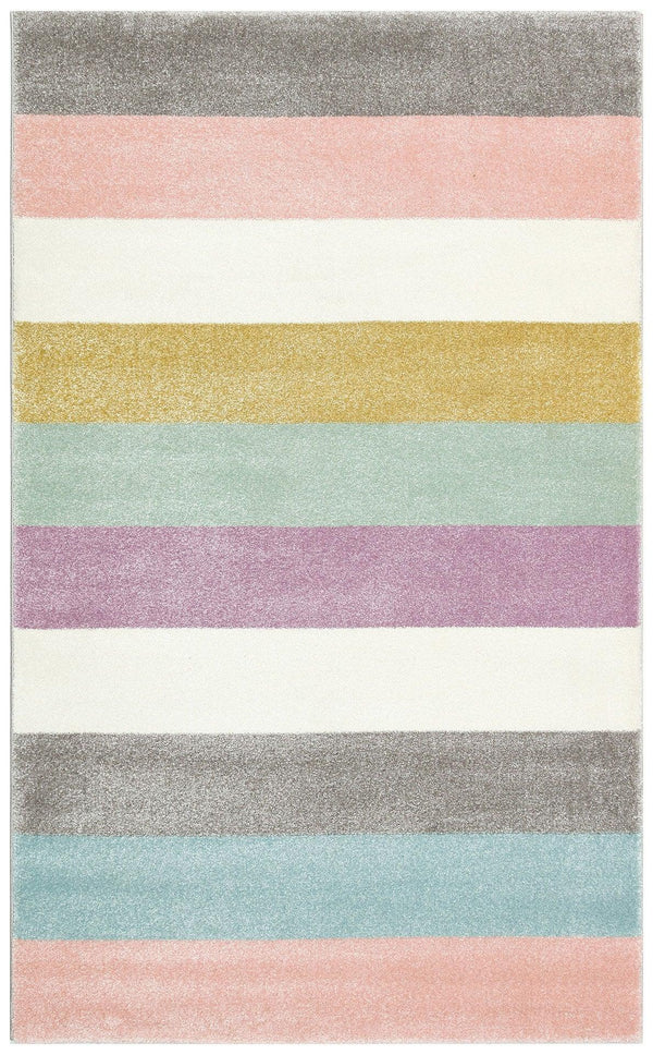 Krem Modern Çizgili Halı