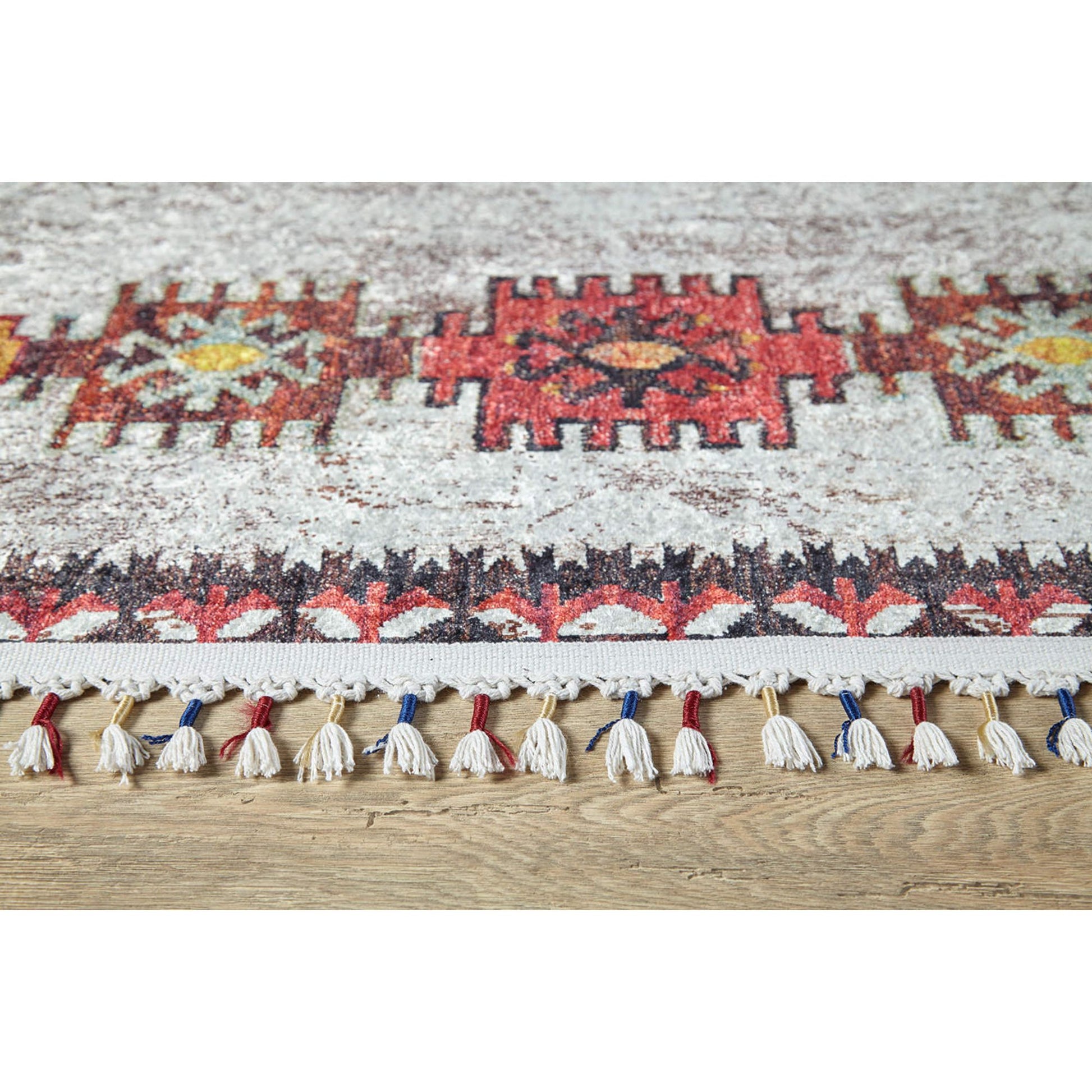 Trzemeszno Kırmızı Geometrik Dijital Baskı Halı Halınet