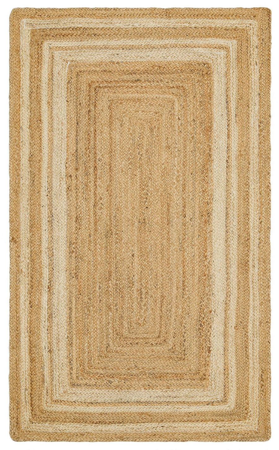 Beige & Tan Geometric Jute Rug, Washable & Non-Slip – alternate angle