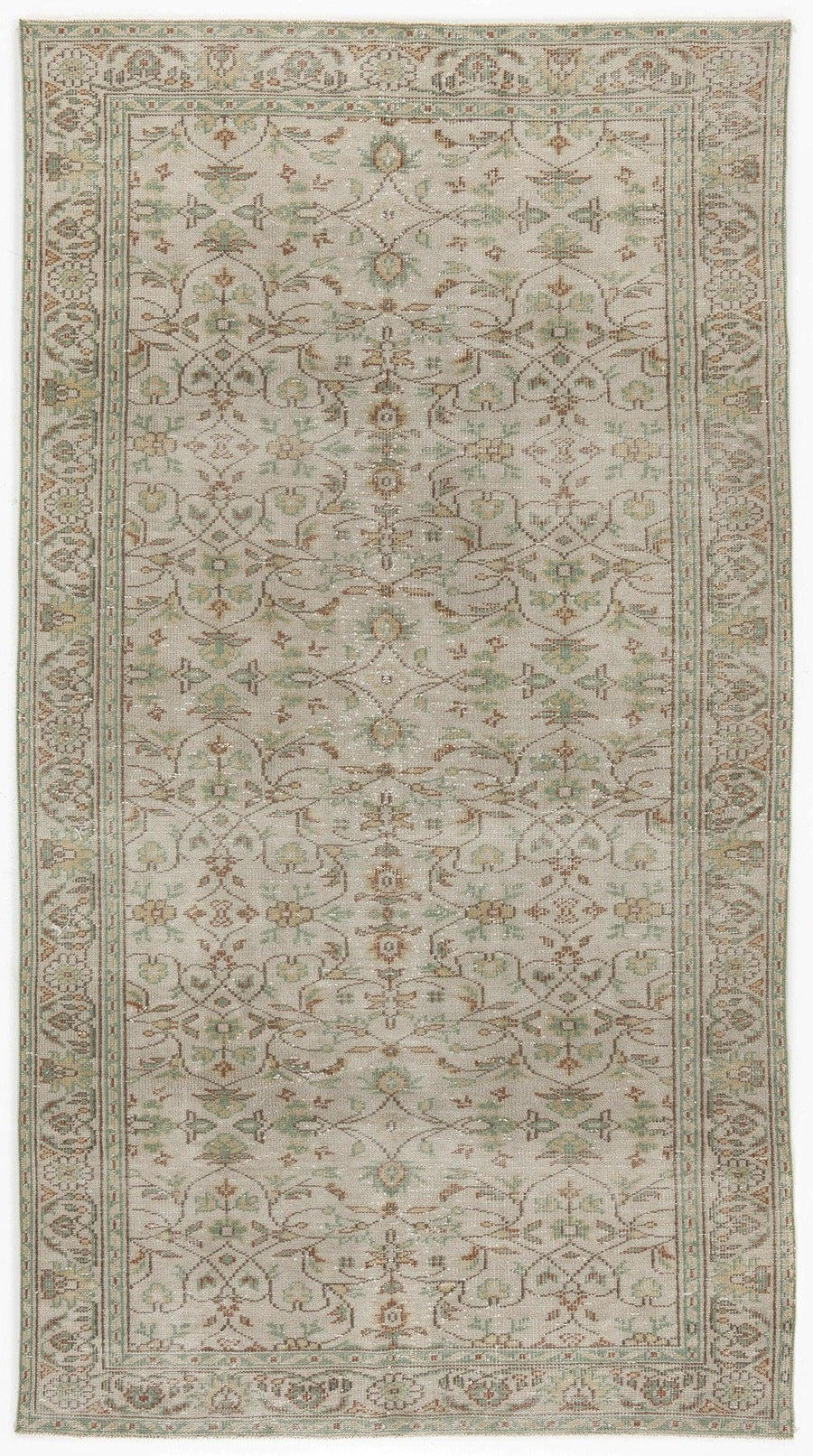 Bej Anadolu Geometrik Klasik Yün Halı 155x278 - Özel Seri