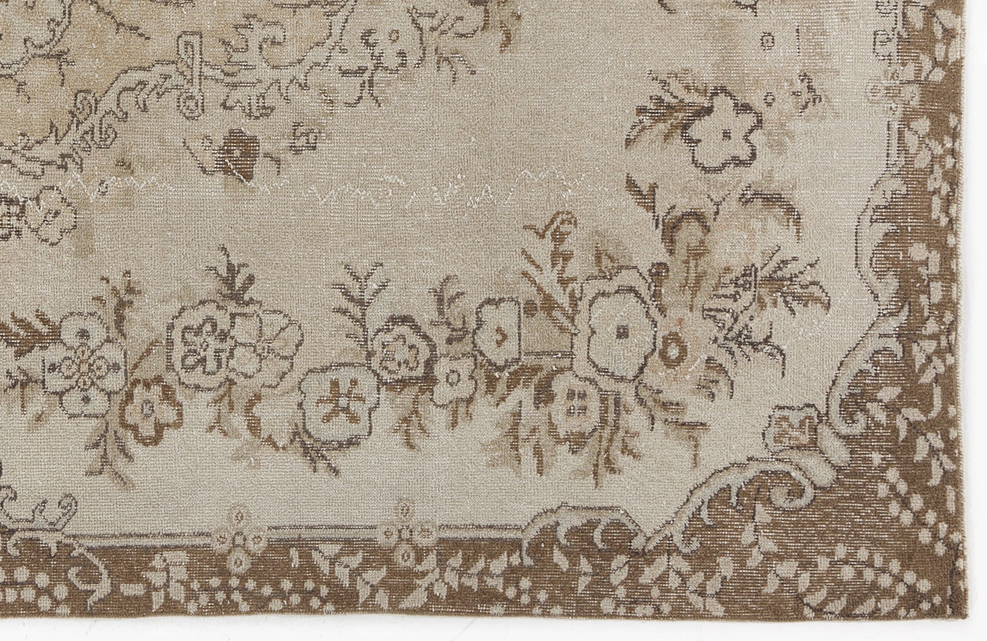 Atina Bej Eskitme Yün El Dokuma Halısı 186 x 276 Apex Unique