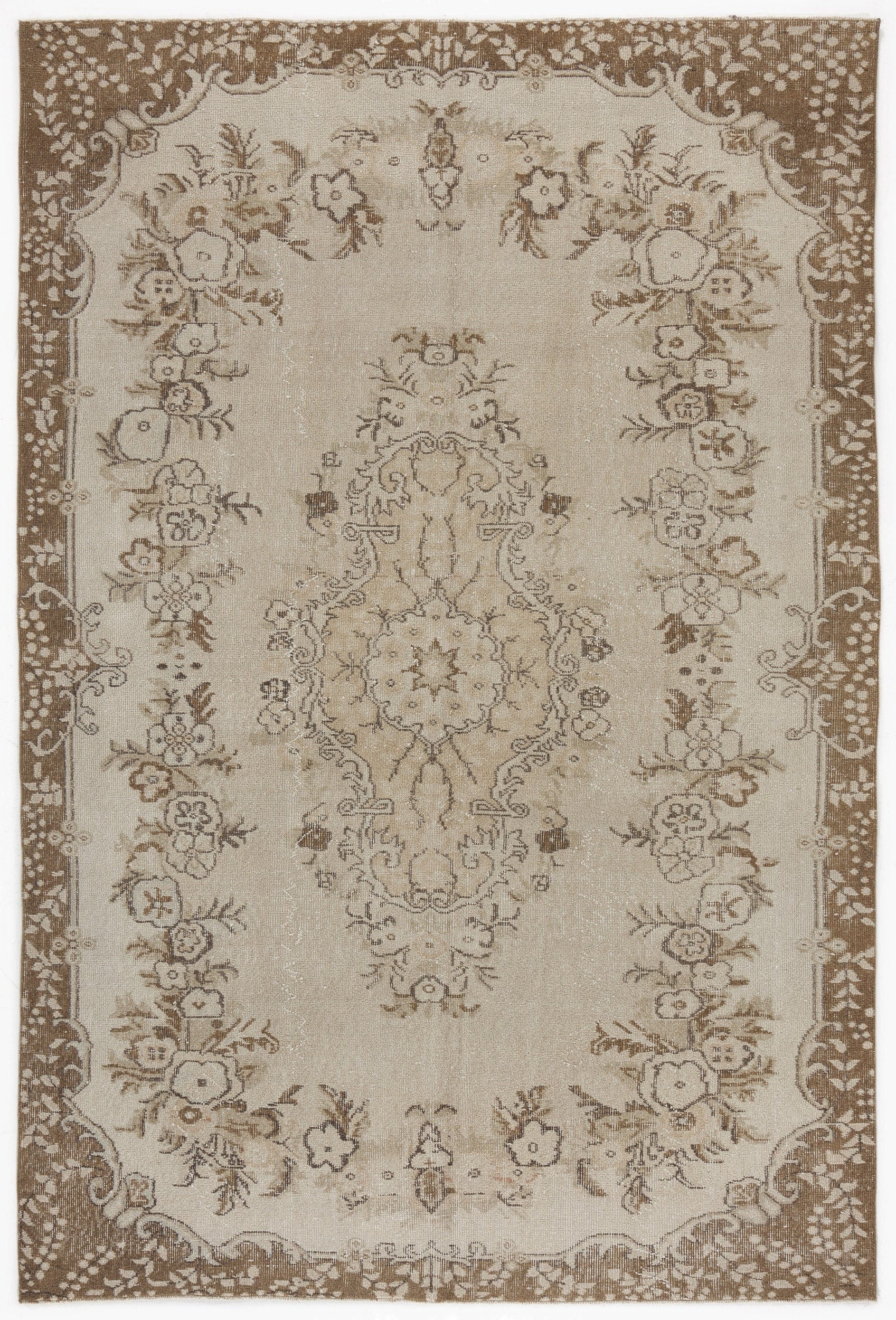 Atina Bej Eskitme Yün El Dokuma Halısı 186 x 276 Apex Unique