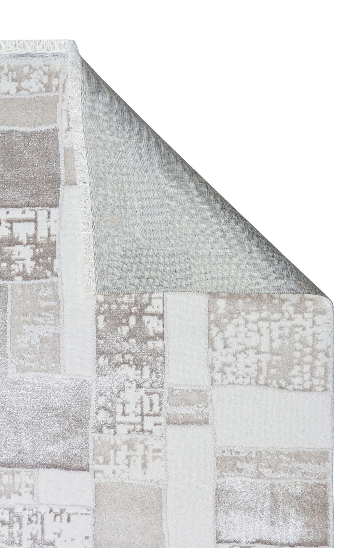 El Cajon Krem Geometrik Sık Dokuma Dökümlü Yere Oturan Hav Toz Vermez Yıkanabilir Kaymaz Tabanlı Modern Halı Eko