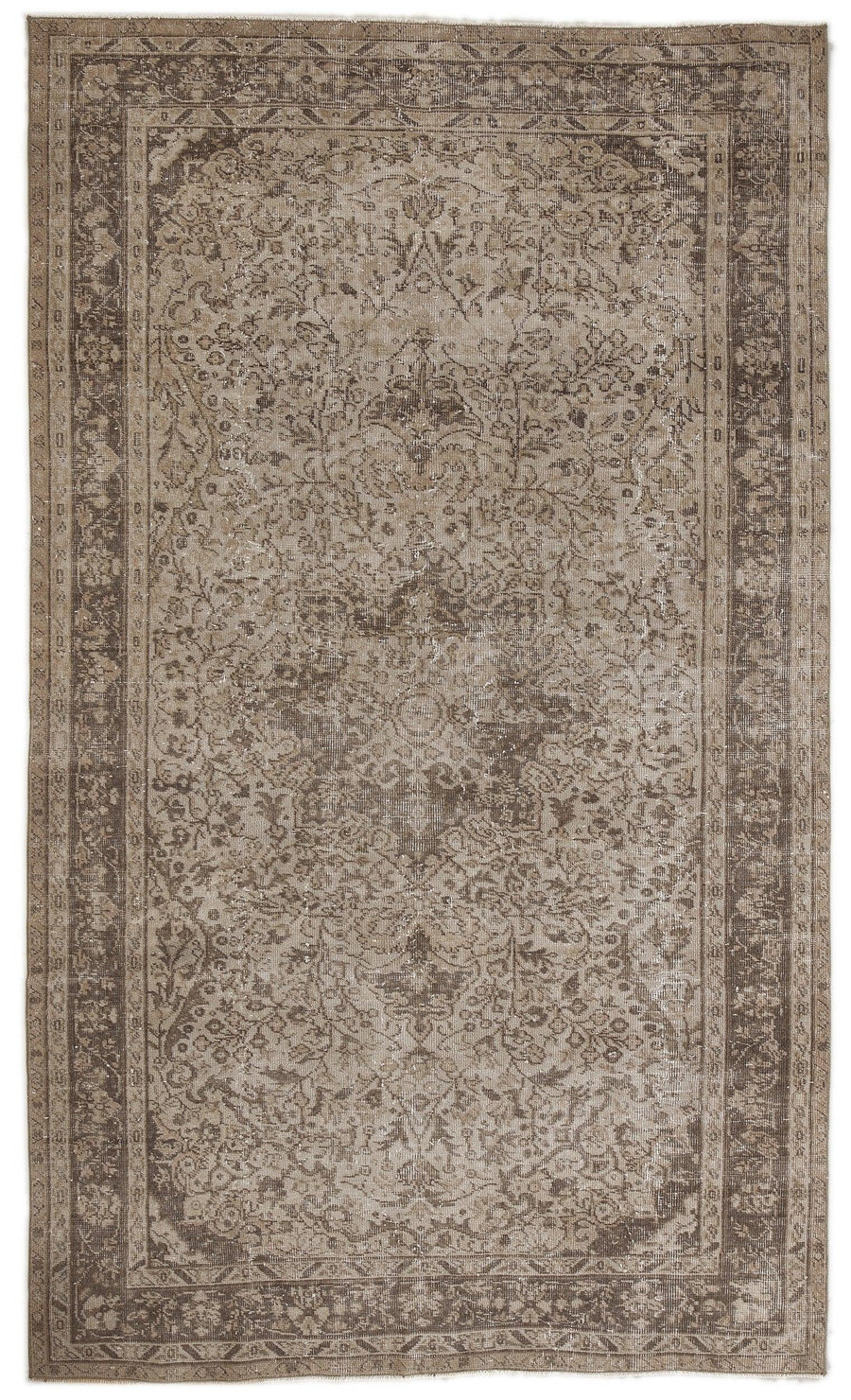 Bej Anadolu Geometrik Çiçekli Yün Halı 160x320 - Özel Seri
