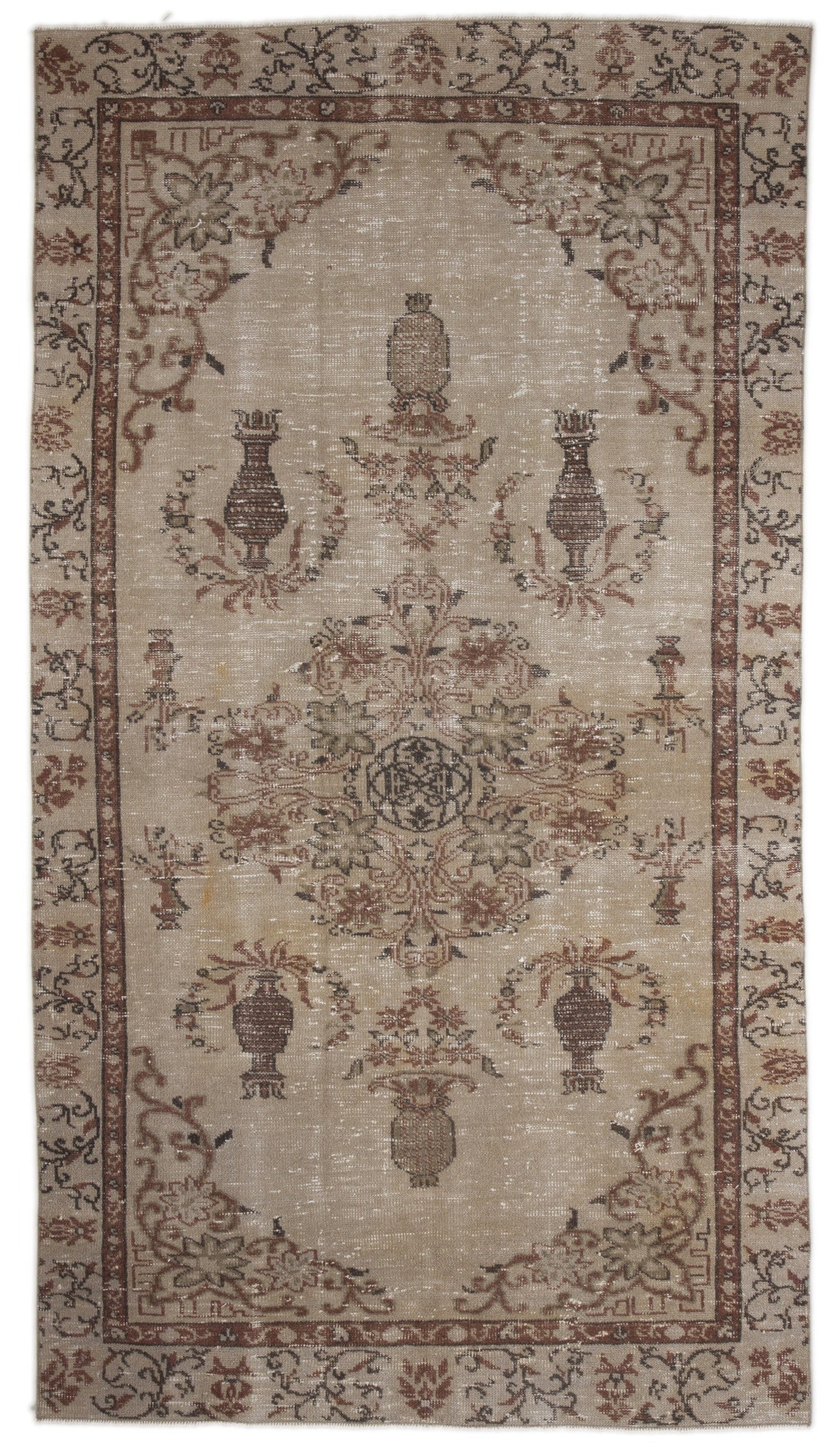 Atina Bej Eskitme Yün El Dokuma Halısı 160 x 286 Apex Unique