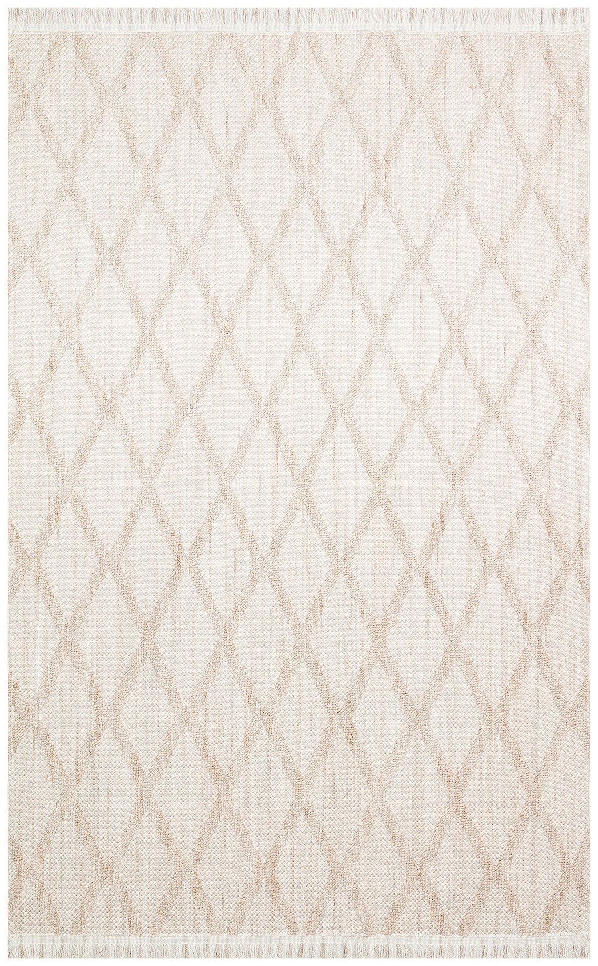 Marano di Napoli Bej Geometrik Hav Toz Vermez Modern Örgü Dokuma Makine Halısı Eko